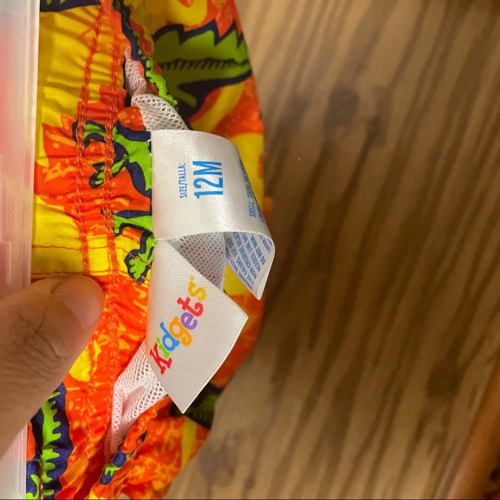 NWT KIDGETS Boys Dinosaurs Swim trunks Size 12M